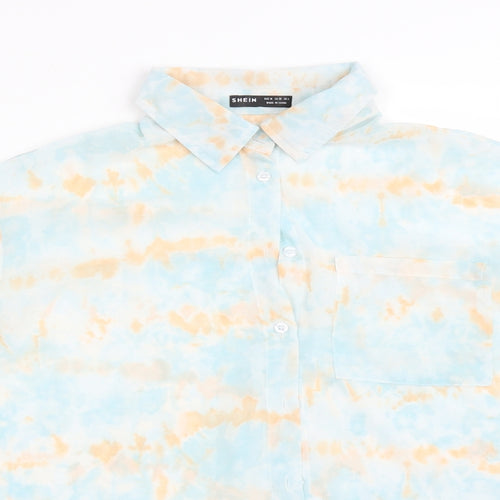 SheIn Womens Multicoloured  Polyester Basic Button-Up Size M Collared