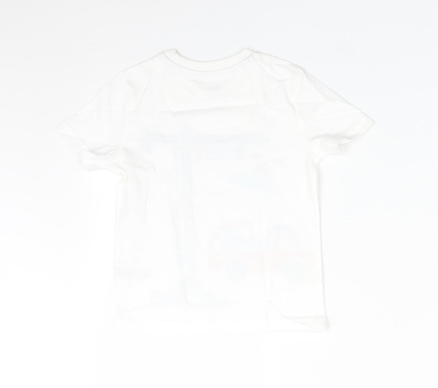 F&F Boys White Solid Cotton  Pyjama Top Size 2-3 Years   - BUSY BUILDING DREAMS