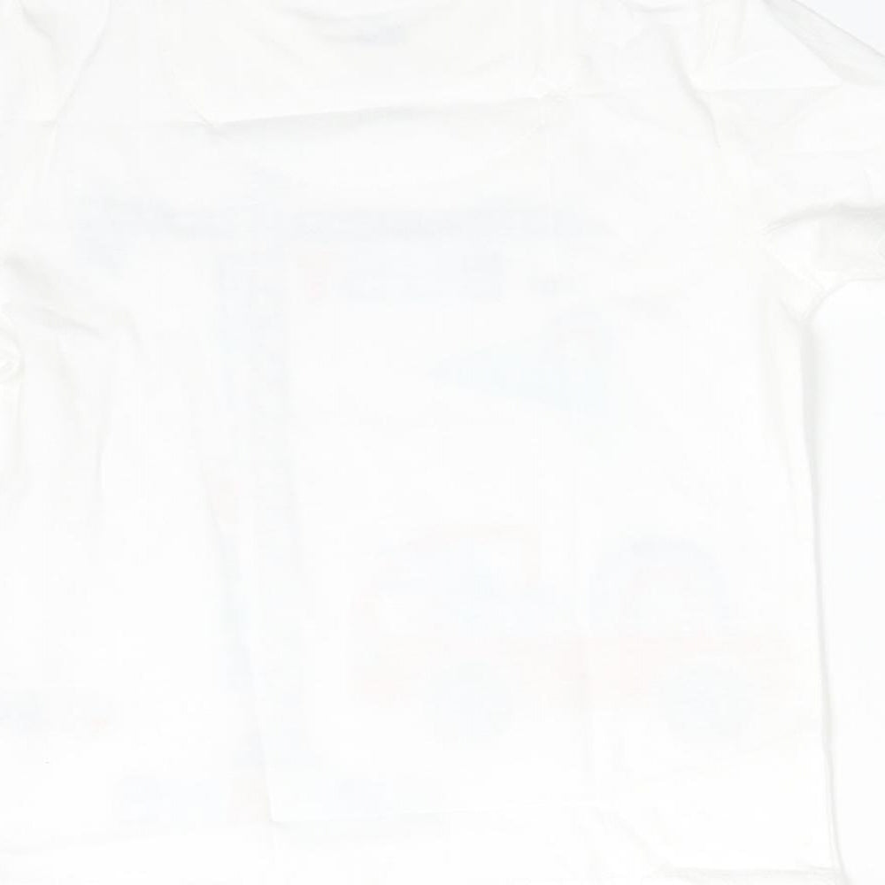 F&F Boys White Solid Cotton  Pyjama Top Size 2-3 Years   - BUSY BUILDING DREAMS