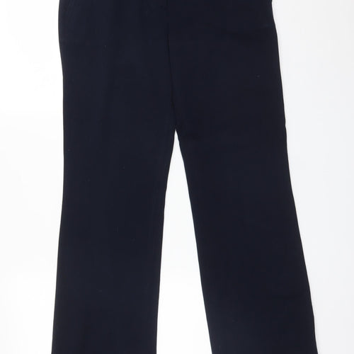 M&S Womens Blue  Polyester Dress Pants Trousers Size 8 L31 in Regular