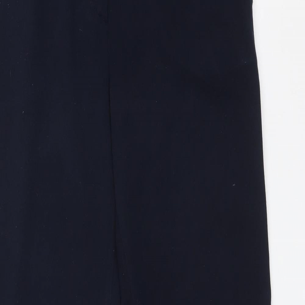 M&S Womens Blue  Polyester Dress Pants Trousers Size 8 L31 in Regular