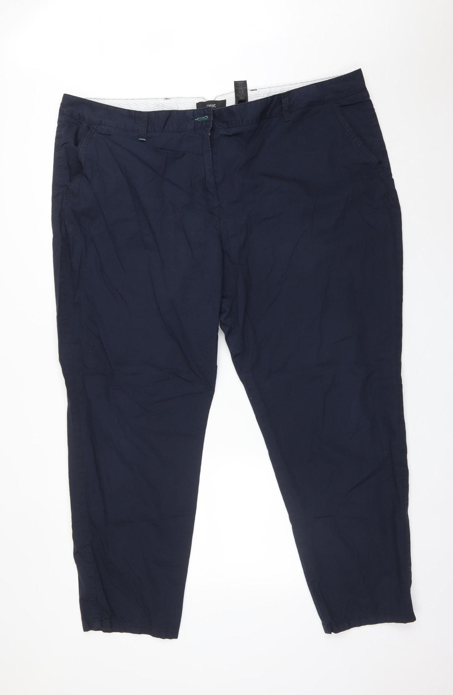 NEXT Womens Blue  Cotton Chino Trousers Size 24 L29 in Regular
