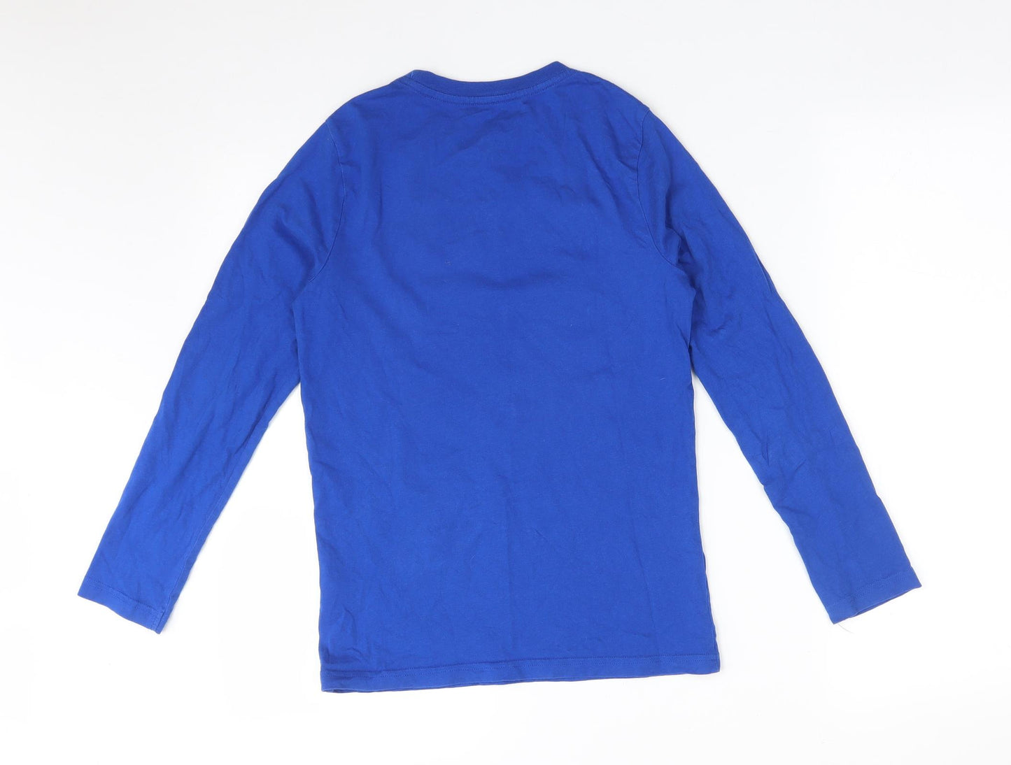 F&F Boys Blue  Cotton Basic T-Shirt Size 10-11 Years Crew Neck  - SNAKE
