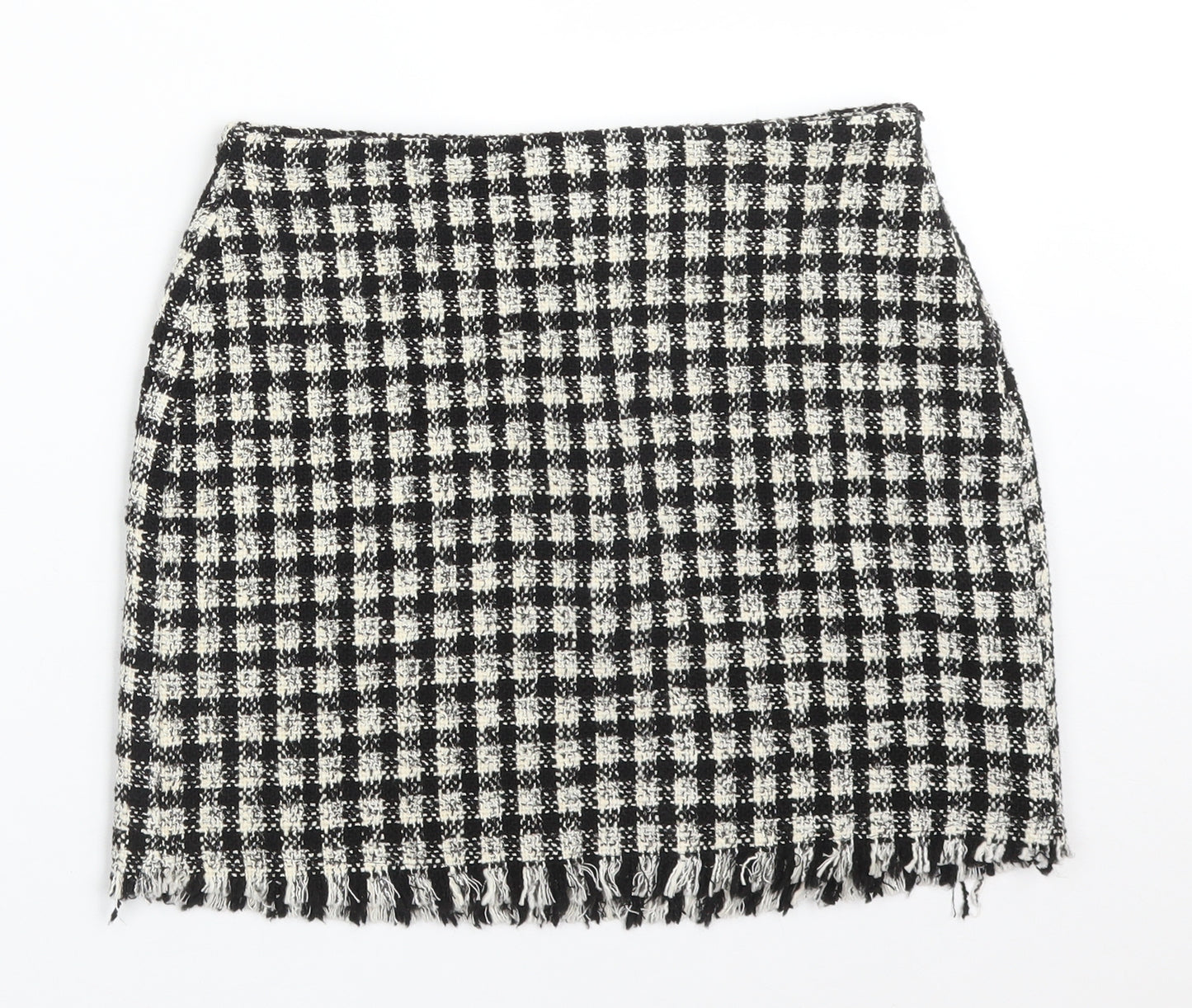 Pull&Bear Womens Multicoloured Check Cotton Straight & Pencil Skirt Size S