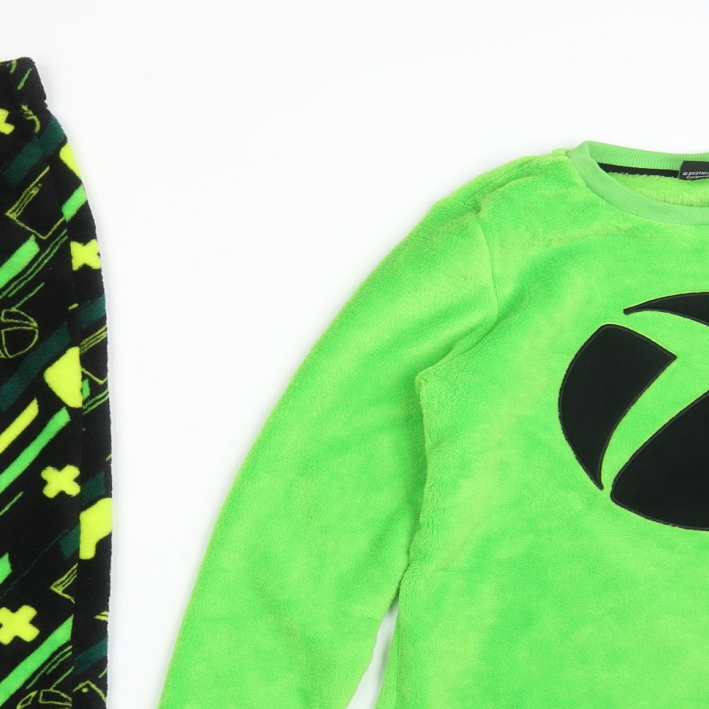 F&F Boys Green Solid Polyester  Pyjama Set Size 11-12 Years   - XBOX