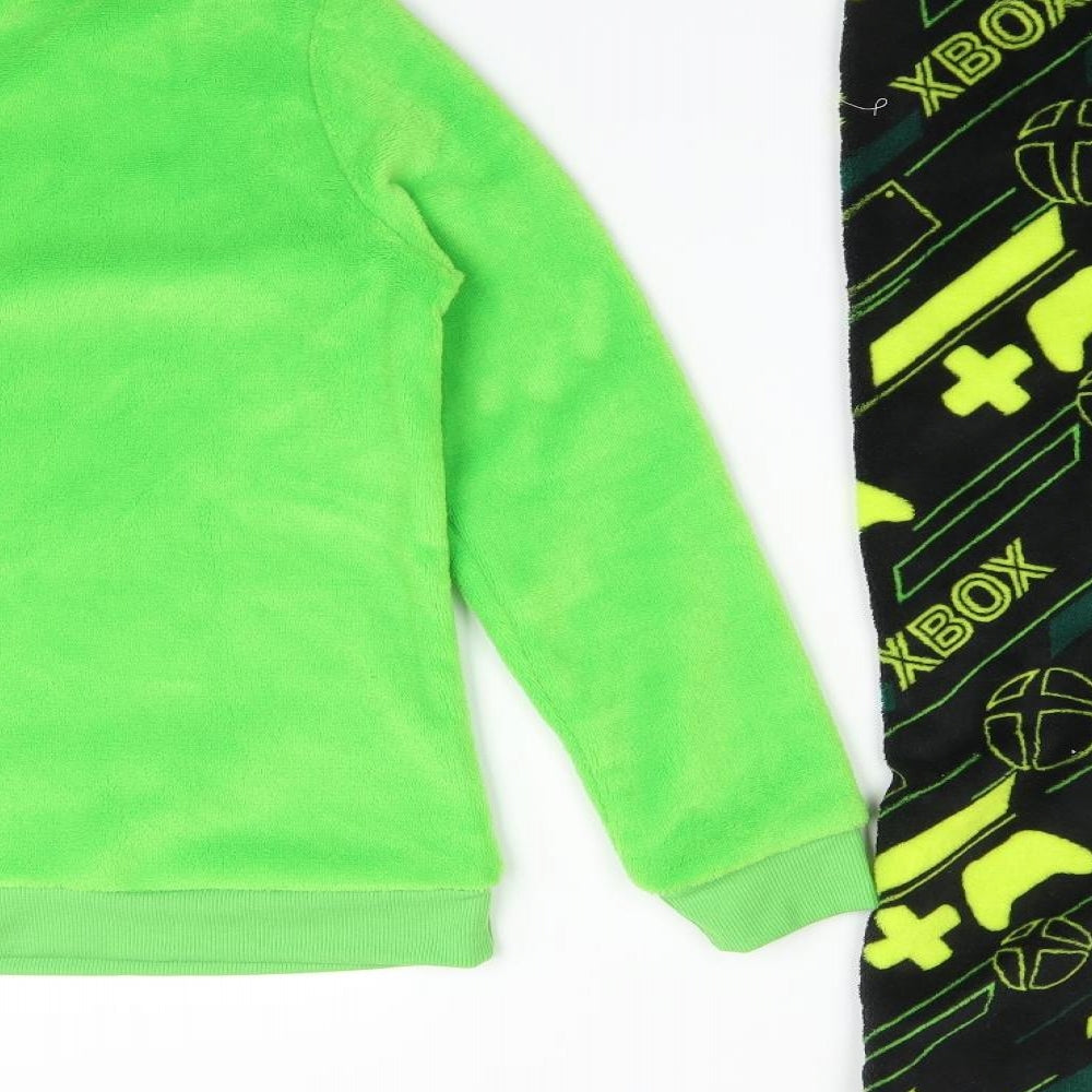 F&F Boys Green Solid Polyester  Pyjama Set Size 11-12 Years   - XBOX