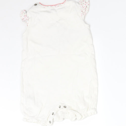 Mothercare Girls White Floral Cotton Romper One-Piece Size 6-9 Months   - EVERY DAY IS A LOVELY DAY WITH YOU DADDY