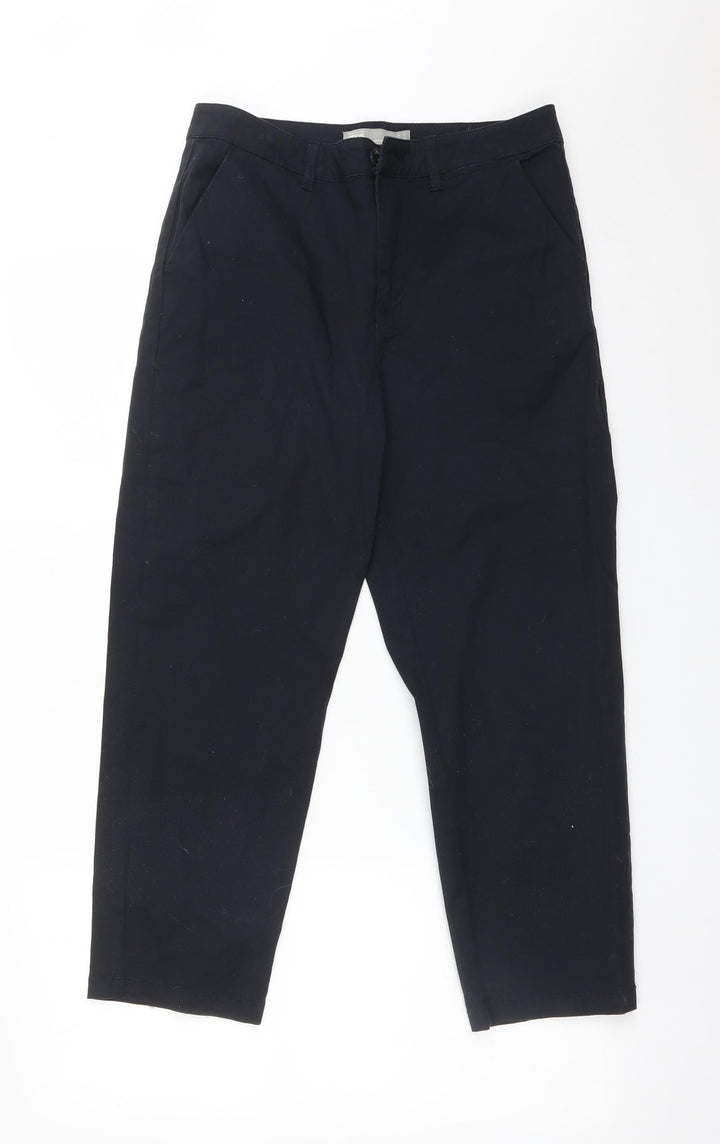 ASOS Womens Blue  Cotton Chino Trousers Size 8 L24 in Regular