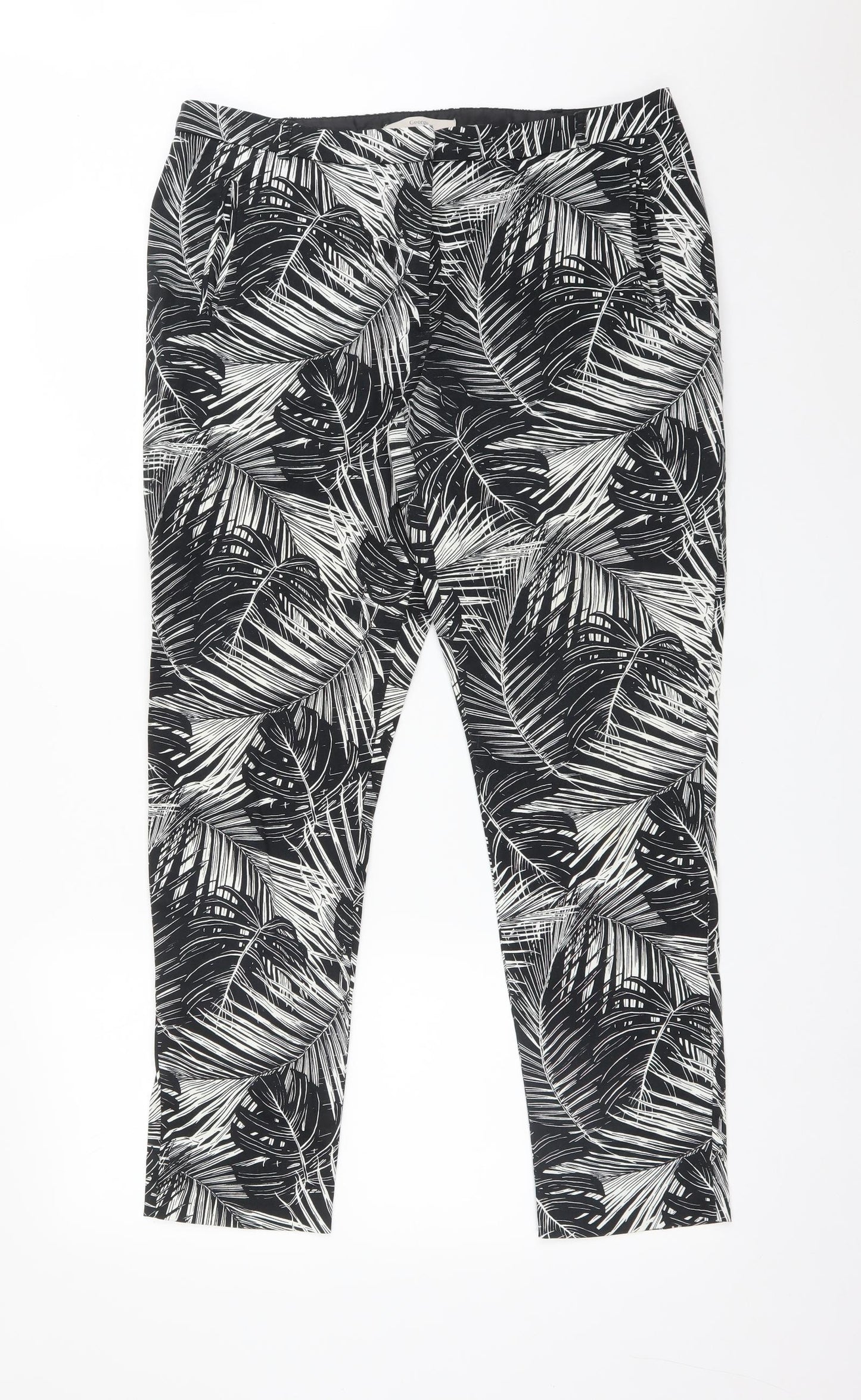 George Womens Multicoloured  Cotton Dress Pants Trousers Size 12 L27 in Regular  - LEAVES