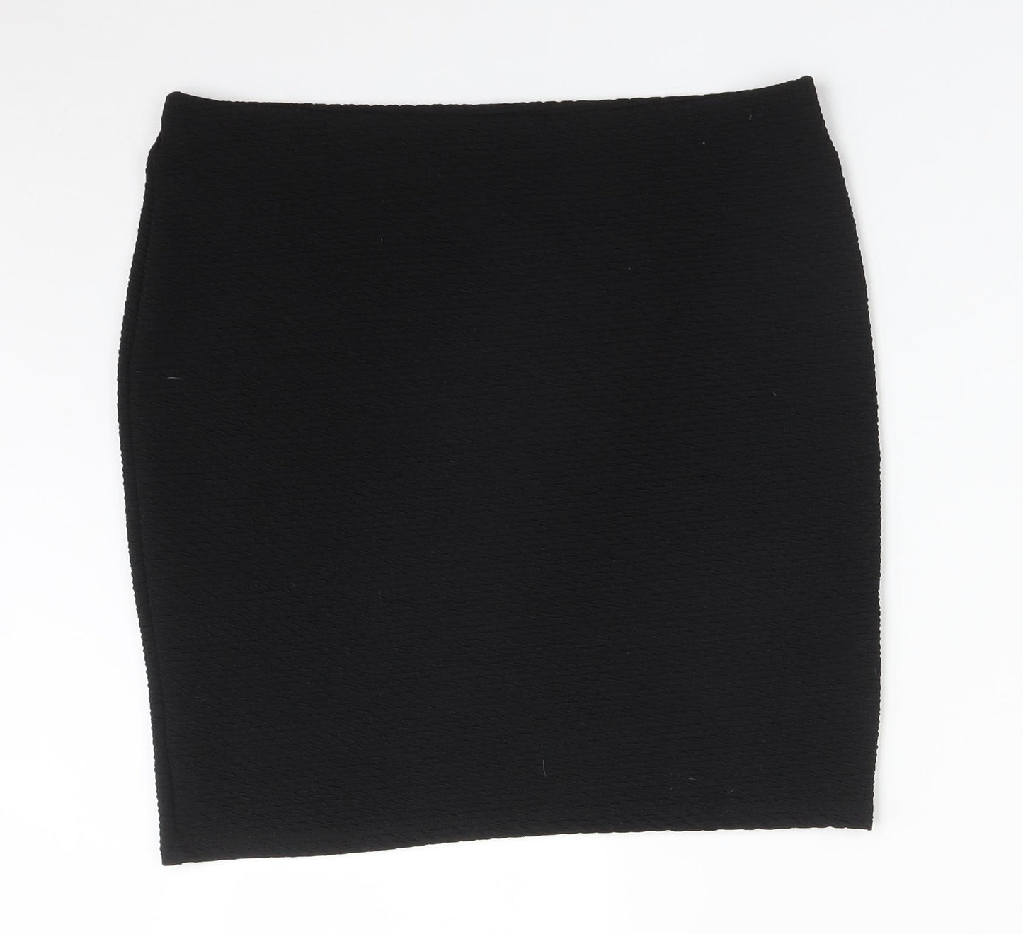 New Look Womens Black Geometric Polyester Straight & Pencil Skirt Size 16