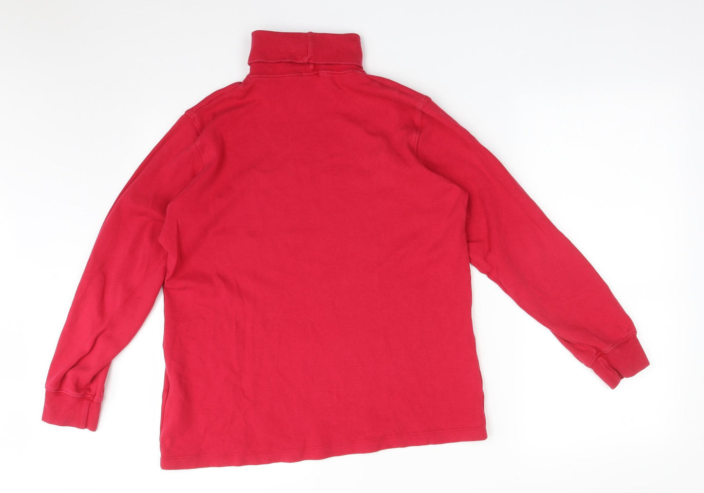 ONE UP GOLF Womens Pink  Cotton Basic T-Shirt Size L Roll Neck