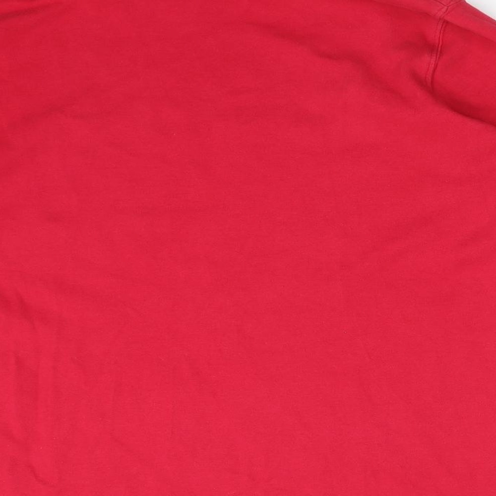 ONE UP GOLF Womens Pink  Cotton Basic T-Shirt Size L Roll Neck