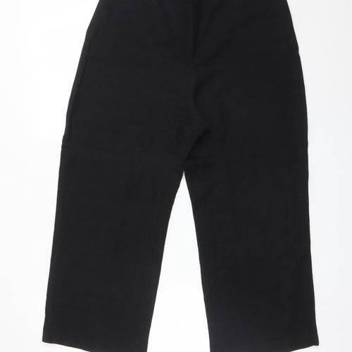Wallis Womens Black  Linen Trousers  Size 12 L23 in Regular