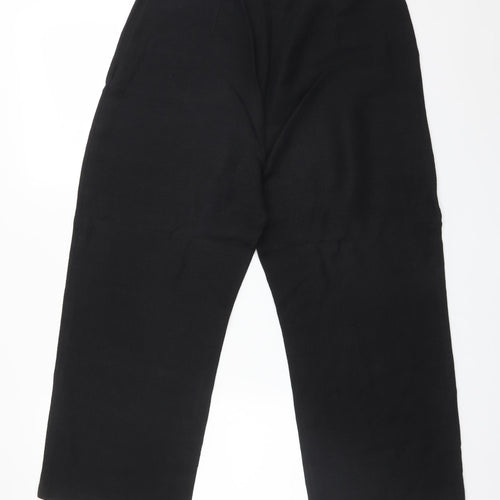 Wallis Womens Black  Linen Trousers  Size 12 L23 in Regular