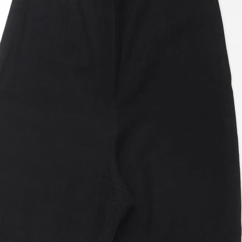 Wallis Womens Black  Linen Trousers  Size 12 L23 in Regular