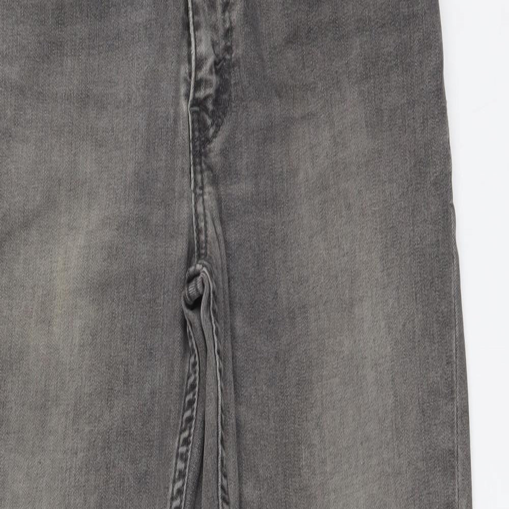 LEVI Mens Grey  Cotton Straight Jeans Size 34 L30 in Regular