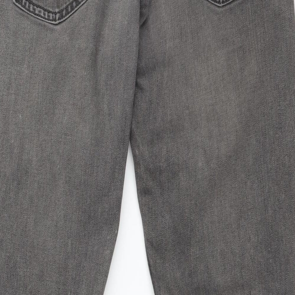 LEVI Mens Grey  Cotton Straight Jeans Size 34 L30 in Regular