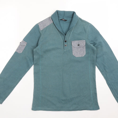 George Boys Green  Cotton Basic T-Shirt Size 11-12 Years Roll Neck