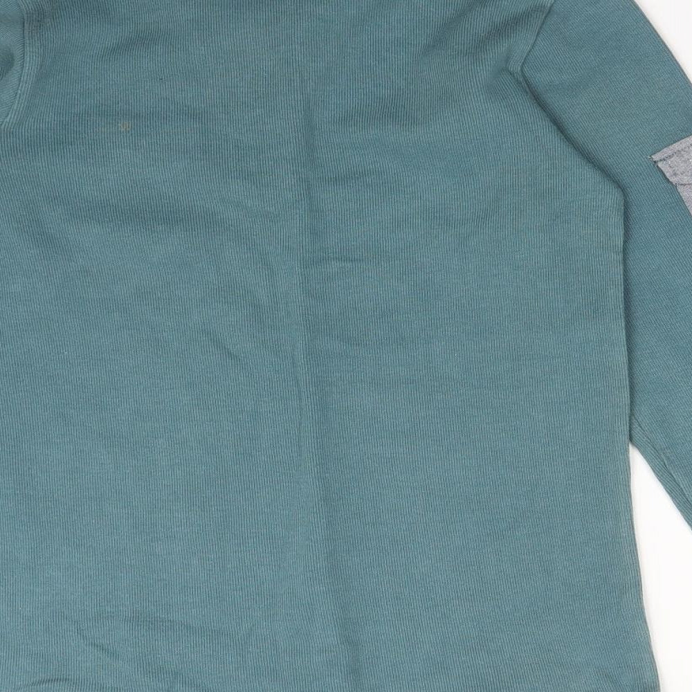 George Boys Green  Cotton Basic T-Shirt Size 11-12 Years Roll Neck