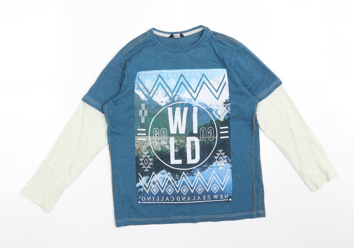 George Boys Multicoloured Cotton Basic T-Shirt Size 11-12 Years Round Neck