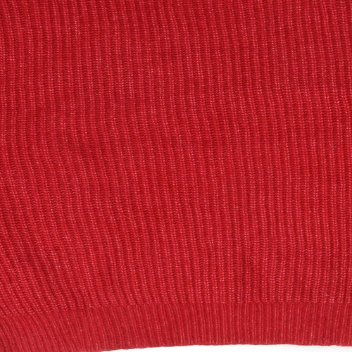 Primark Womens Red Mock Neck  Acrylic Pullover Jumper Size M