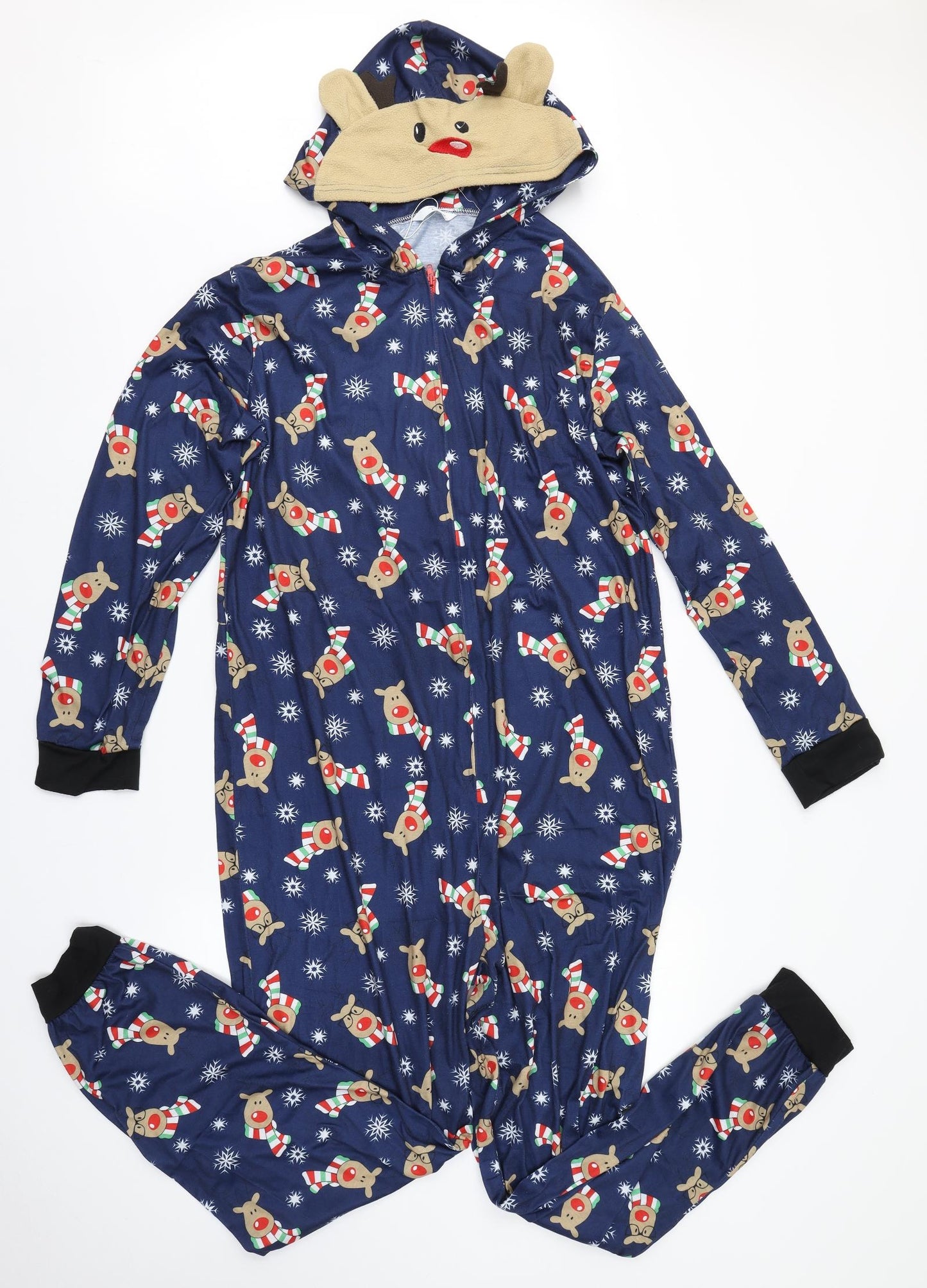 Preworn Mens Blue Animal Print   One Piece Size L   - Christmas, Onesie
