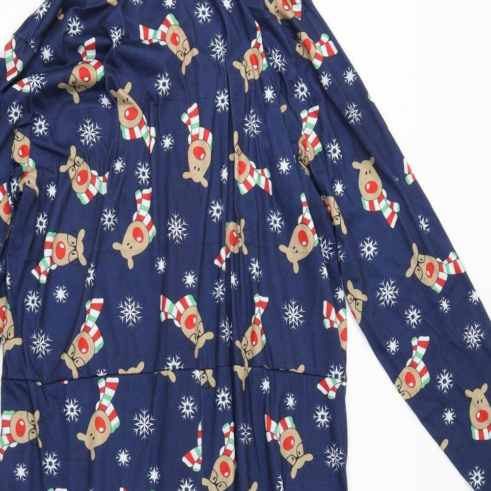 Preworn Mens Blue Animal Print   One Piece Size L   - Christmas, Onesie