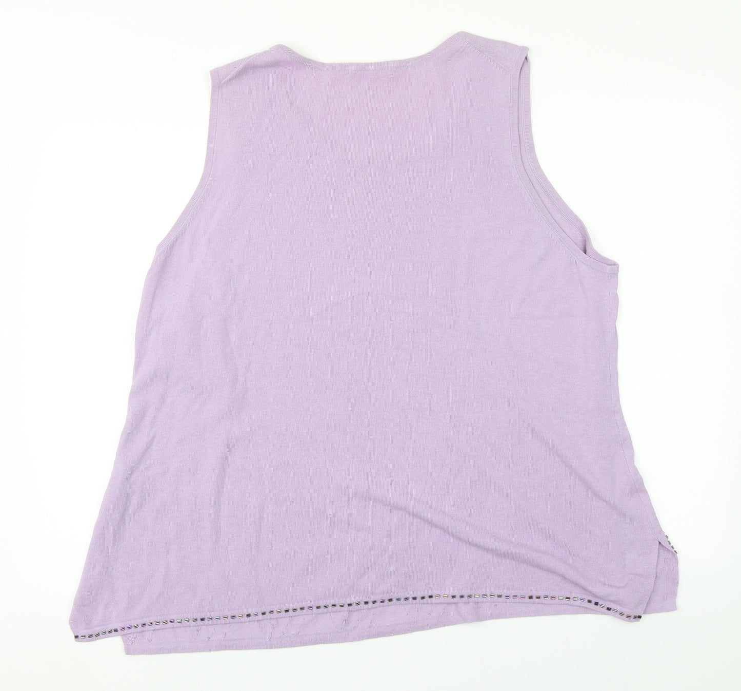 Marks and Spencer Womens Blue  Cotton Basic Tank Size 26 Round Neck