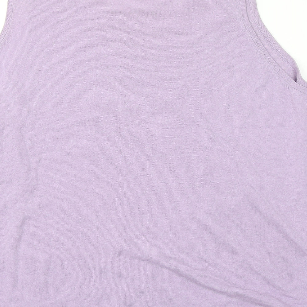 Marks and Spencer Womens Blue  Cotton Basic Tank Size 26 Round Neck