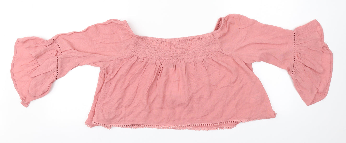 ASOS Womens Pink  Viscose Basic T-Shirt Size 4 Round Neck