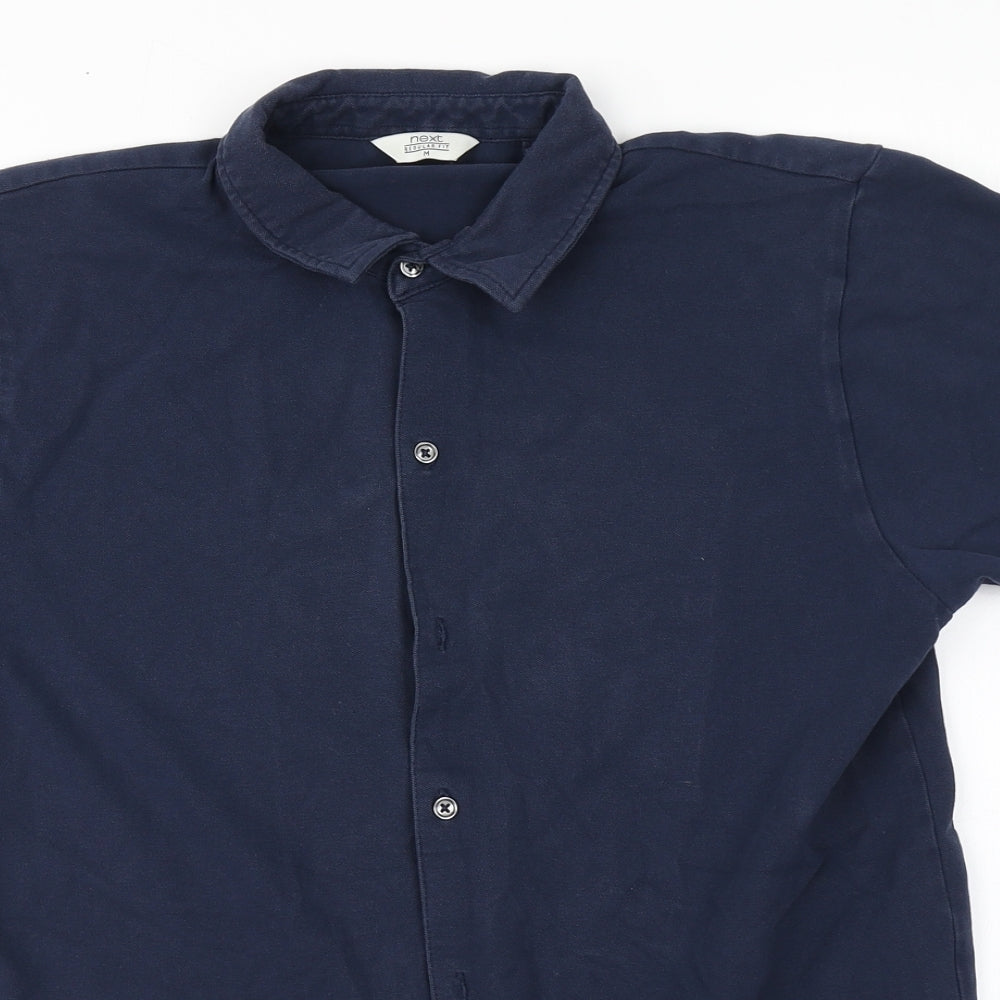 NEXT Mens Blue  Cotton  Button-Up Size M Collared