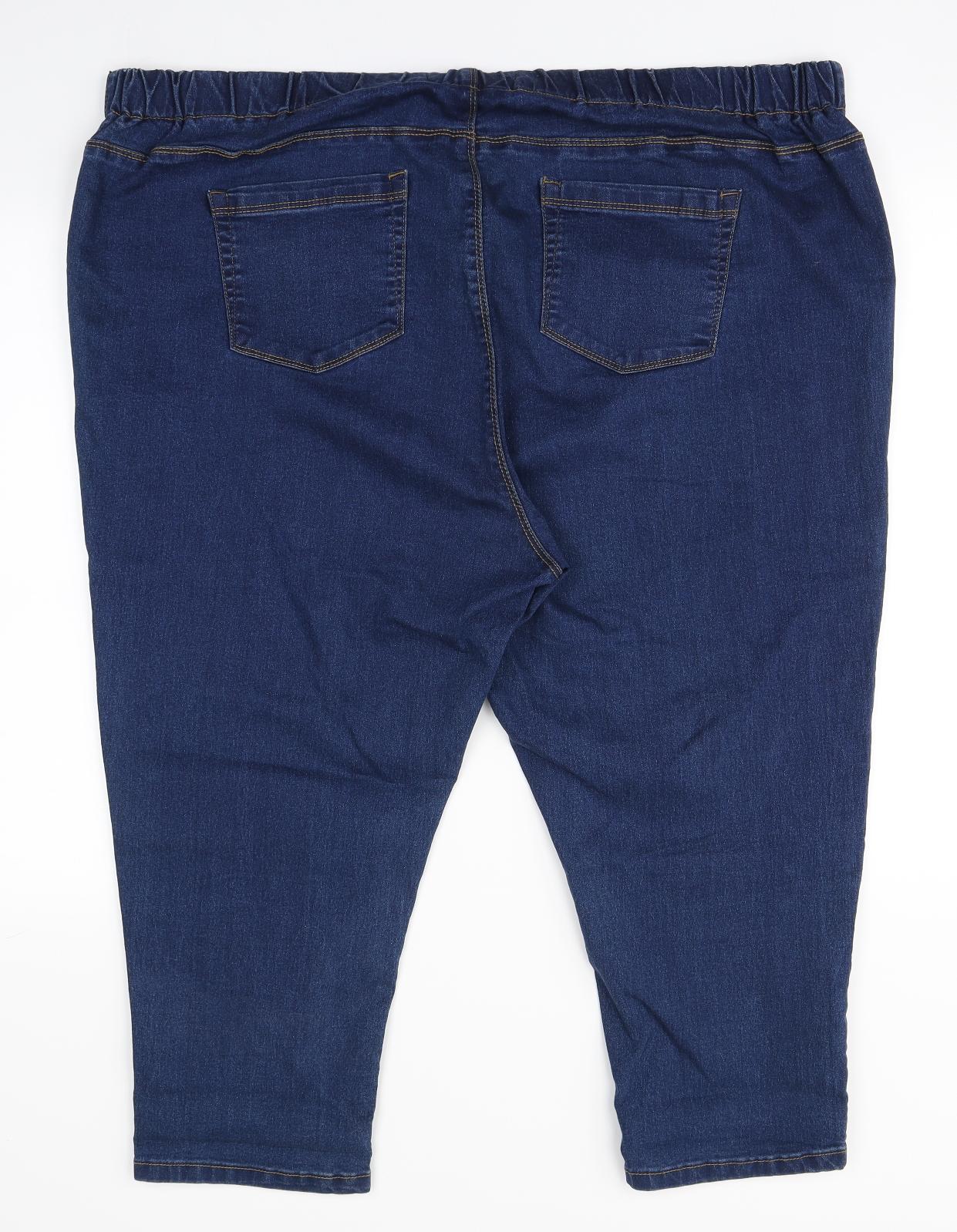 Yours Womens Blue  Cotton Jegging Leggings Size 28 L22 in