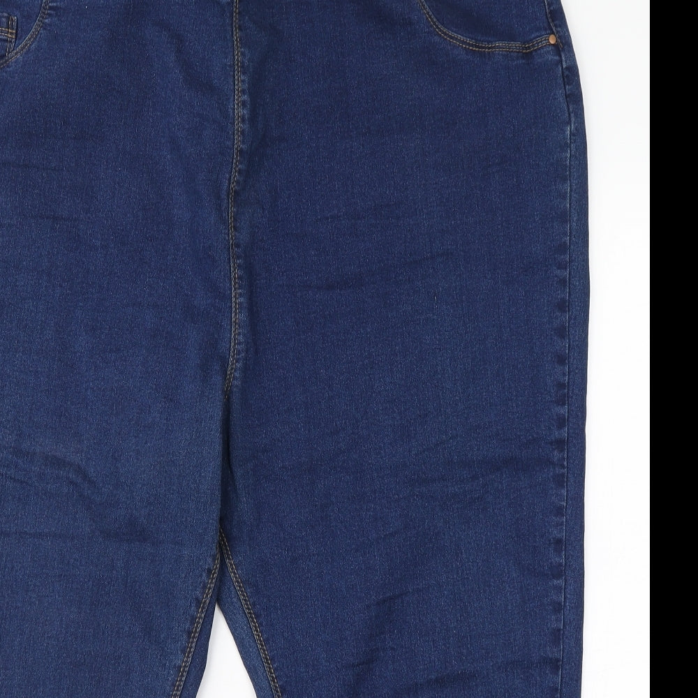 Yours Womens Blue  Cotton Jegging Leggings Size 28 L22 in