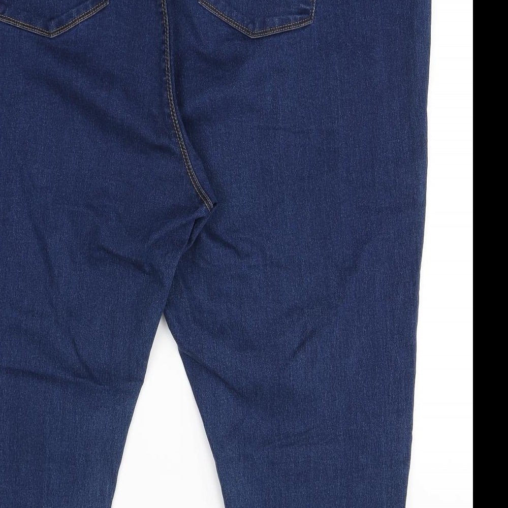 Yours Womens Blue  Cotton Jegging Leggings Size 28 L22 in