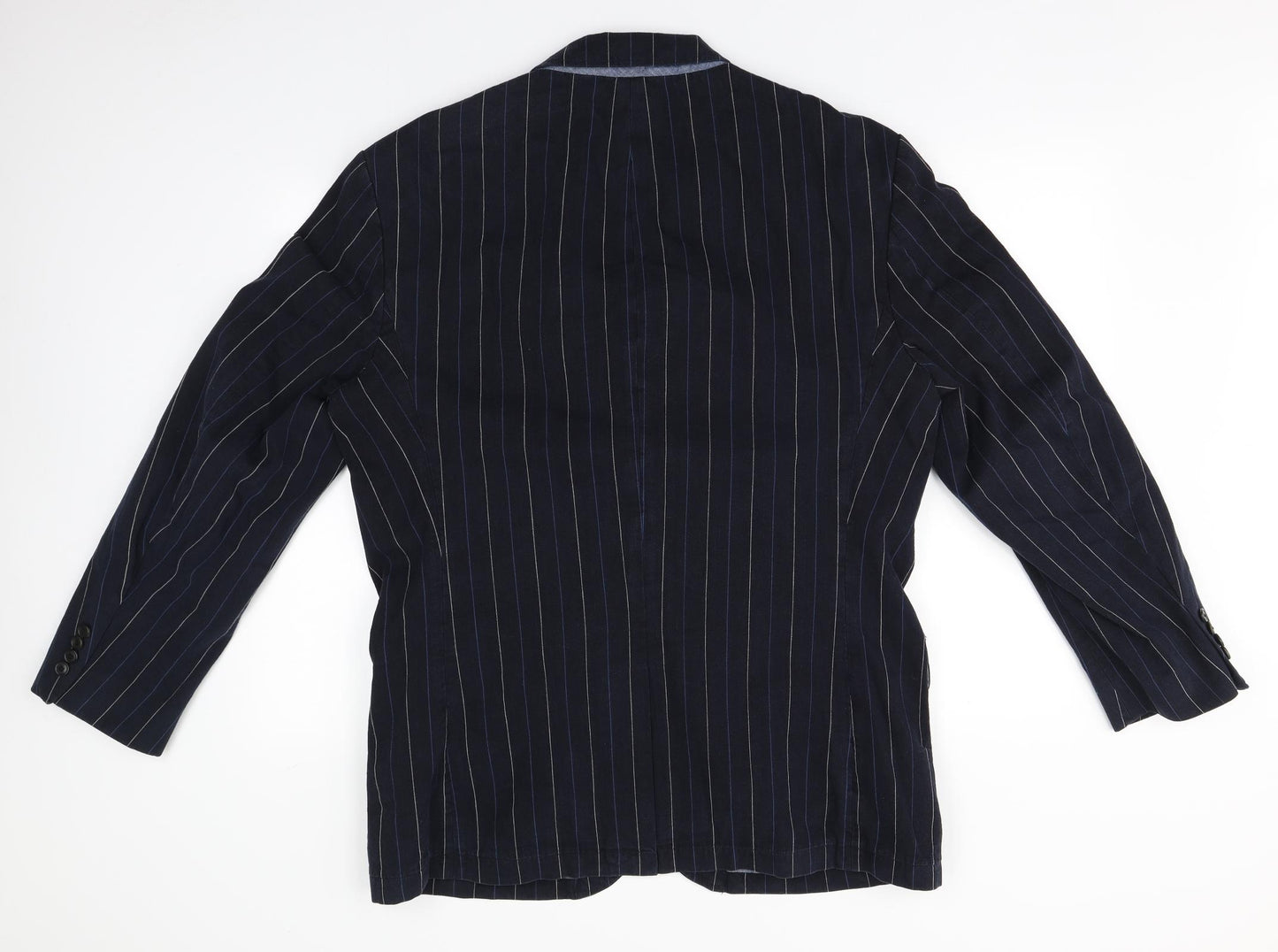 Polo Ralph Lauren Womens Blue Striped  Overcoat Blazer Size 18