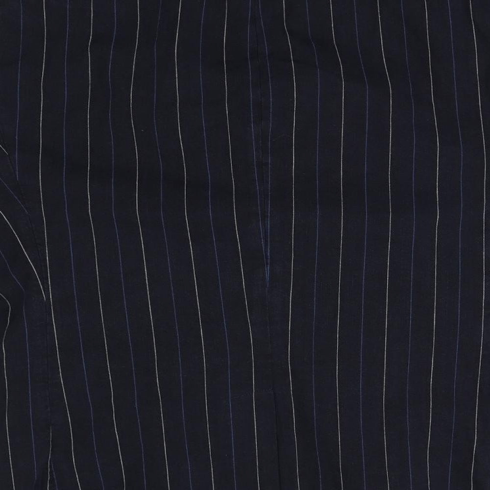 Polo Ralph Lauren Womens Blue Striped  Overcoat Blazer Size 18