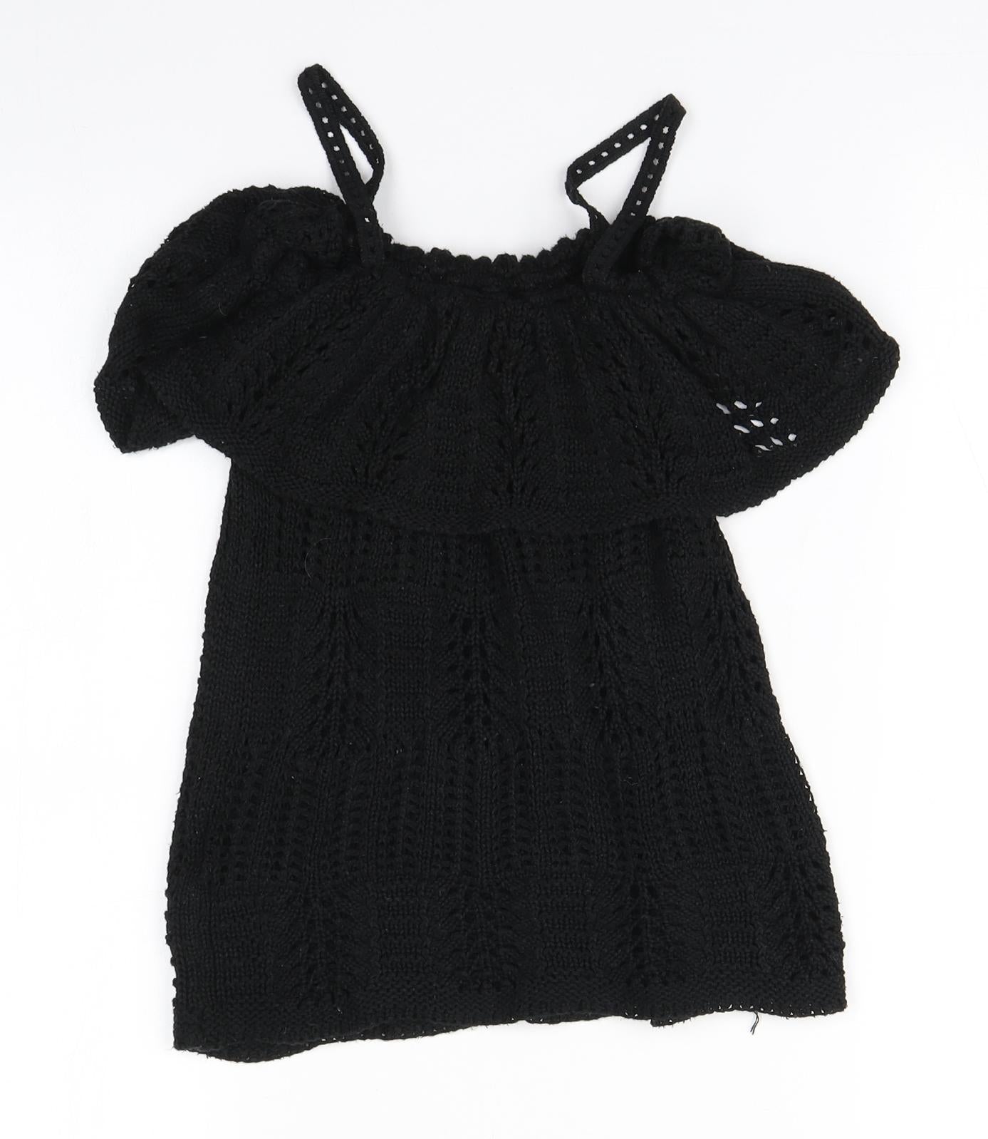 Topshop Womens Black  Acrylic A-Line  Size 8  Off the Shoulder