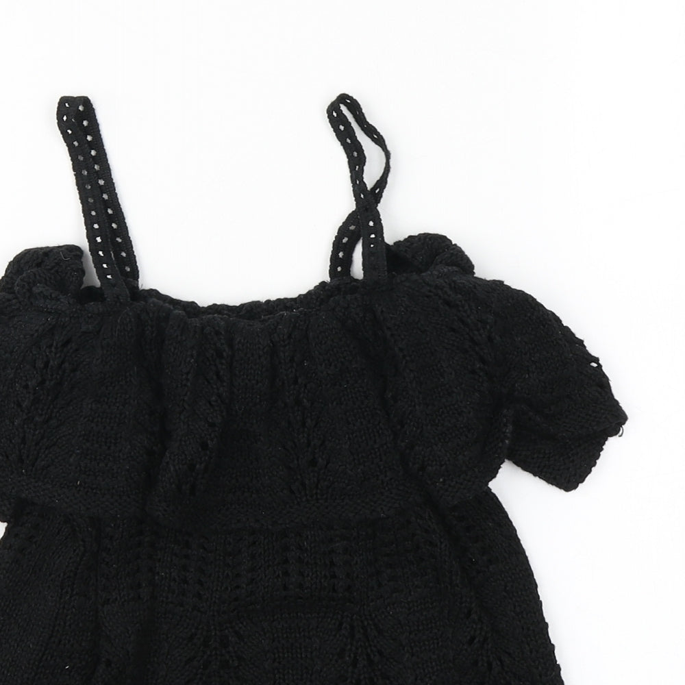 Topshop Womens Black  Acrylic A-Line  Size 8  Off the Shoulder