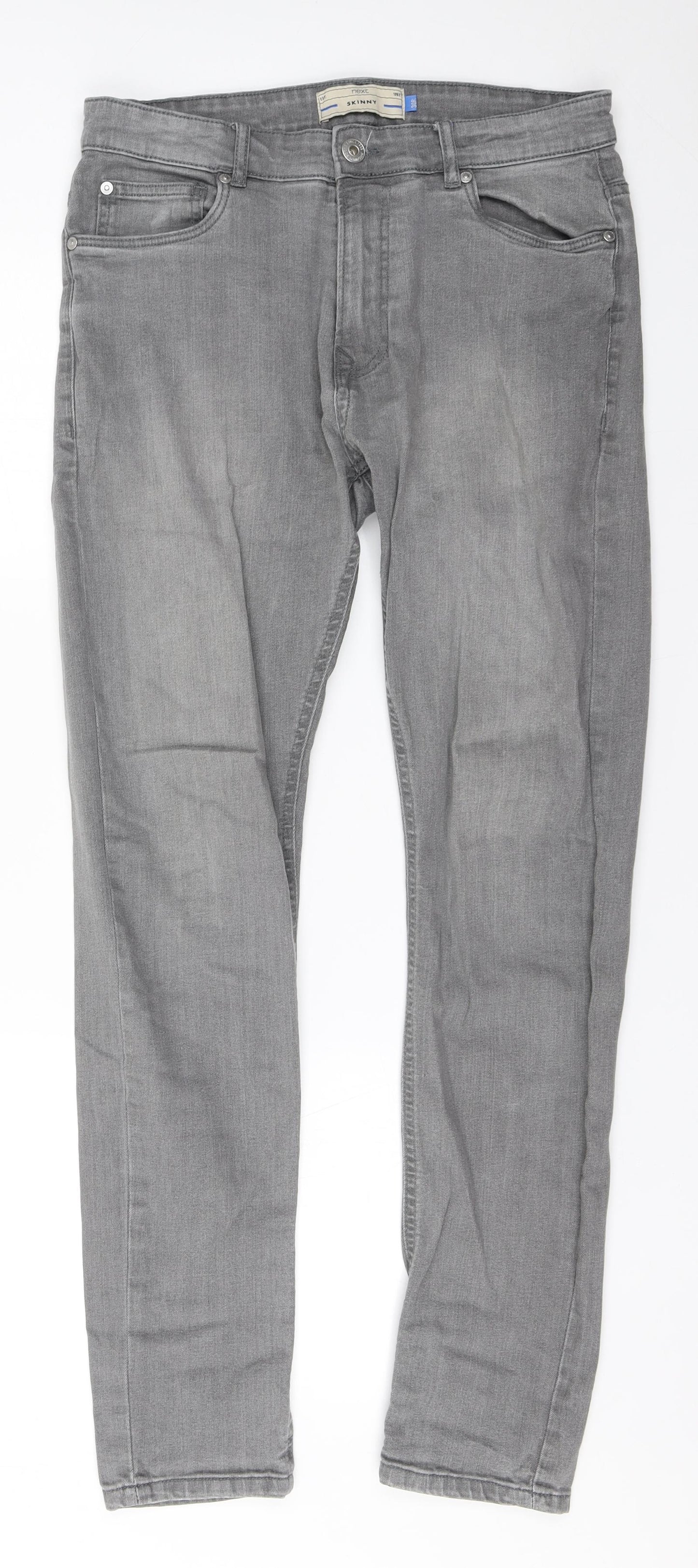 NEXT Womens Grey  Cotton Skinny Jeans Size 30 L30 in Regular