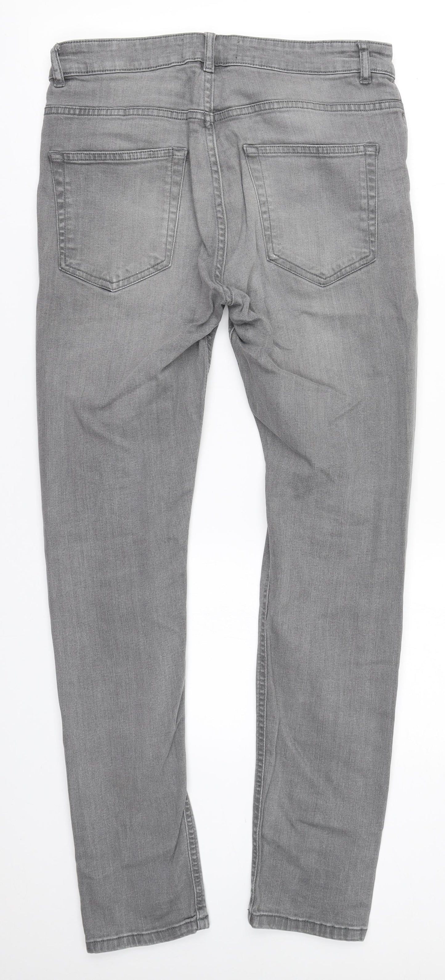 NEXT Womens Grey  Cotton Skinny Jeans Size 30 L30 in Regular