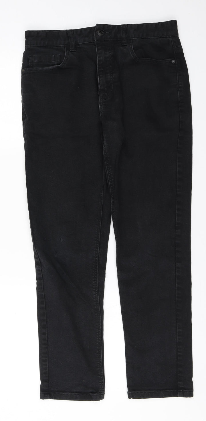 NEXT Womens Black Cotton Straight Jeans Size 30 L27 in Slim