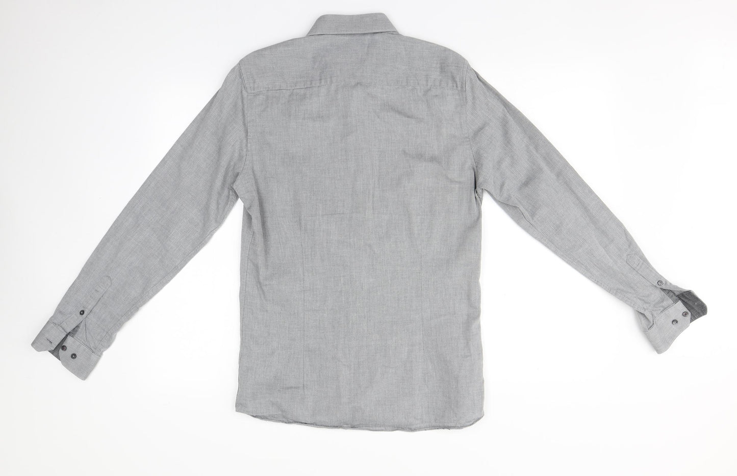 Burton Mens Grey  Cotton  Button-Up Size S Collared