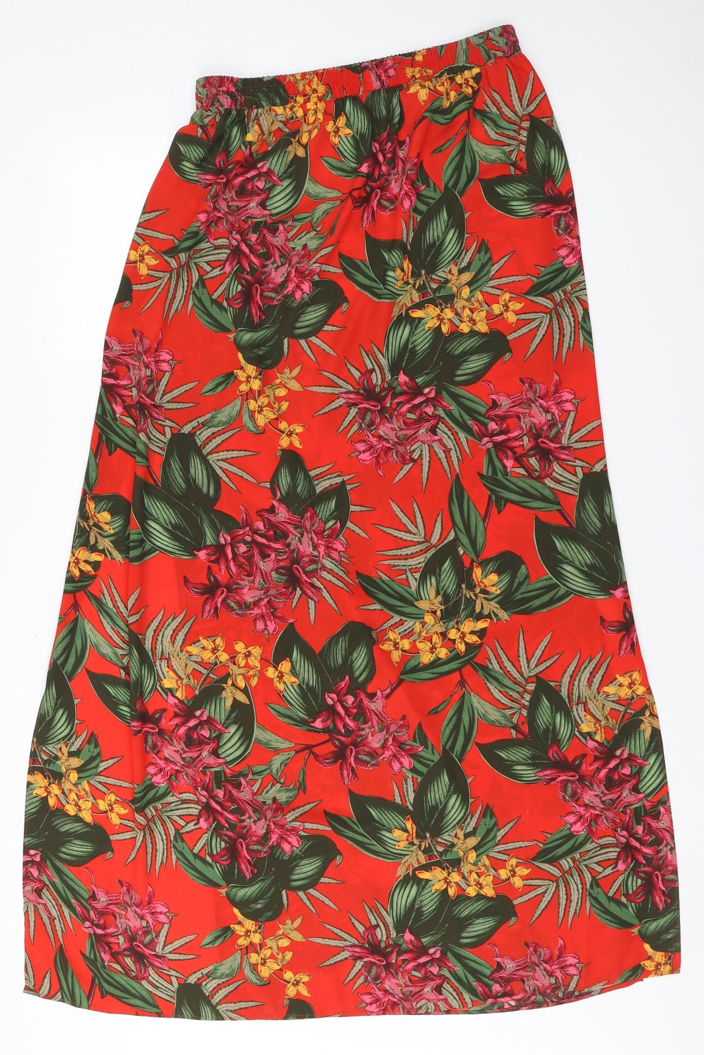 Missguided Womens Red Floral Polyester Straight & Pencil Skirt Size 12