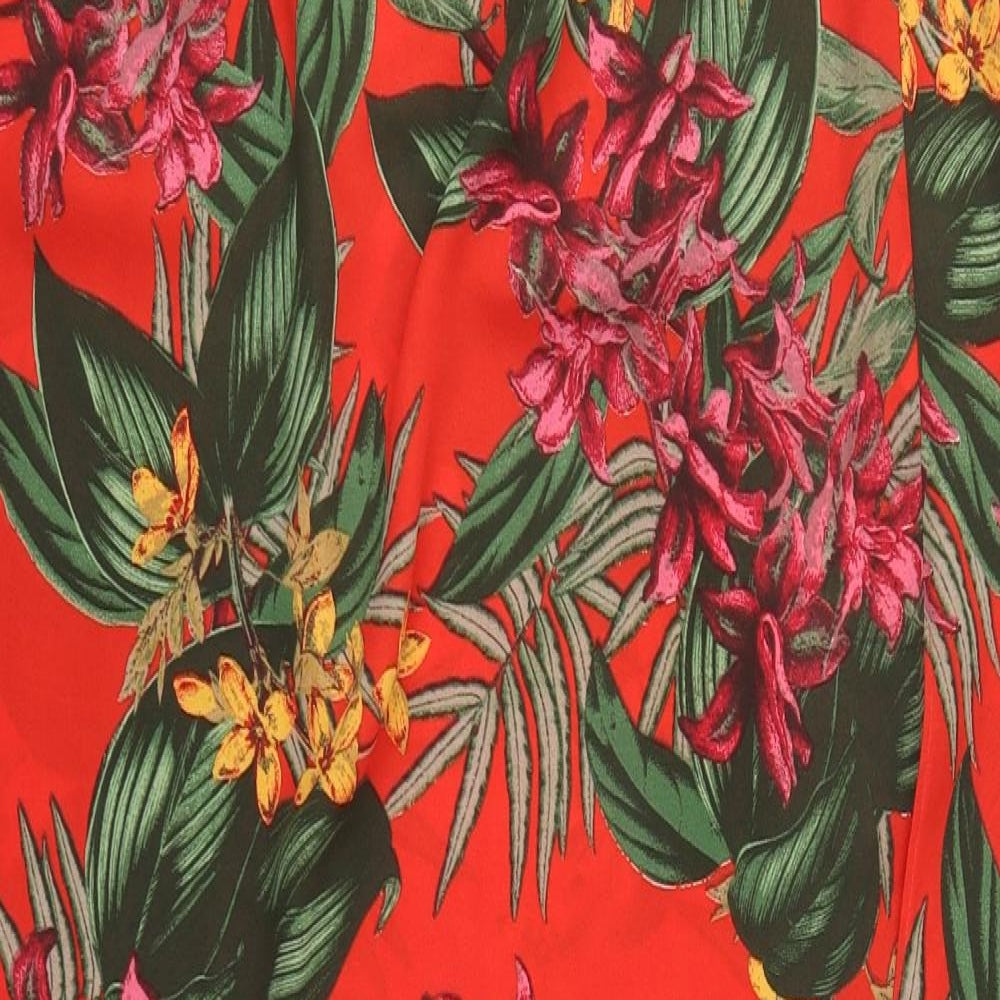 Missguided Womens Red Floral Polyester Straight & Pencil Skirt Size 12