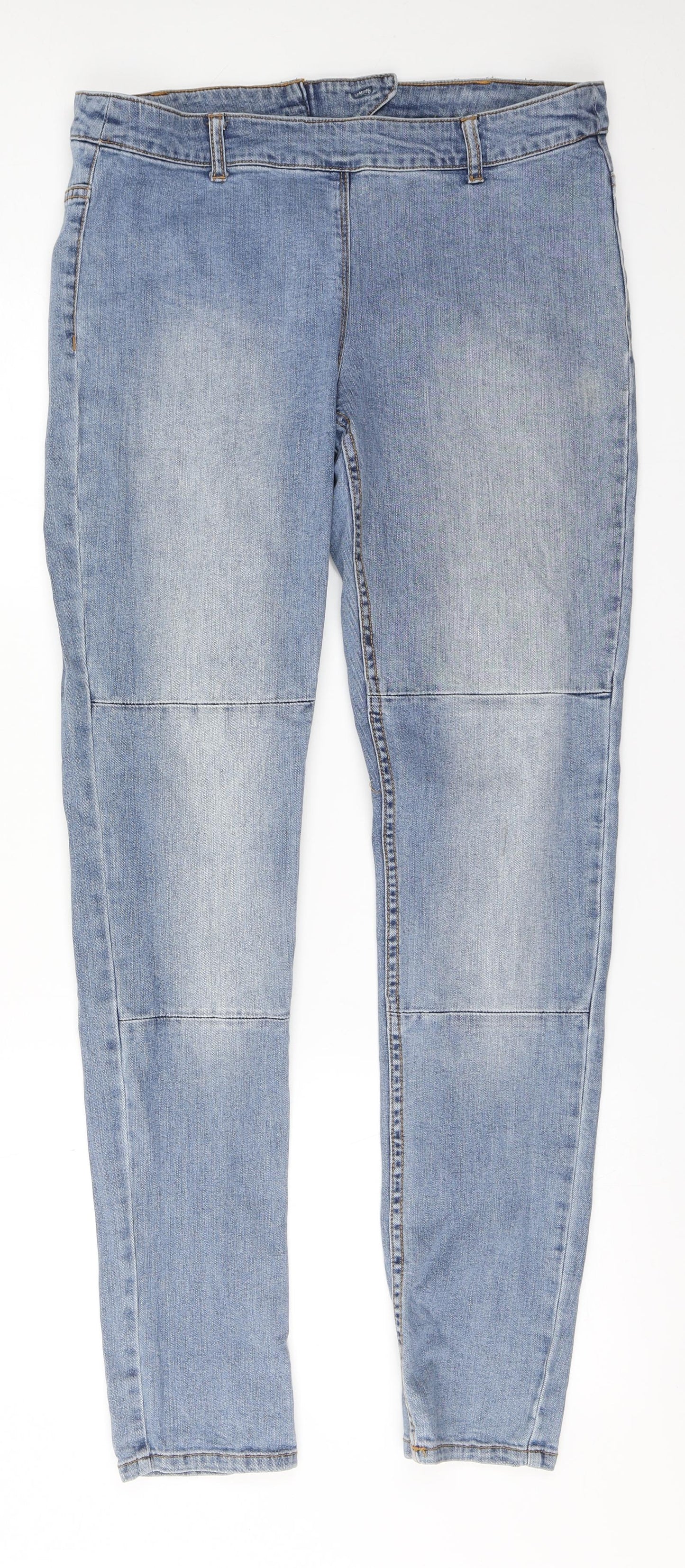 H&M Womens Blue  Cotton Straight Jeans Size 14 L30 in Regular