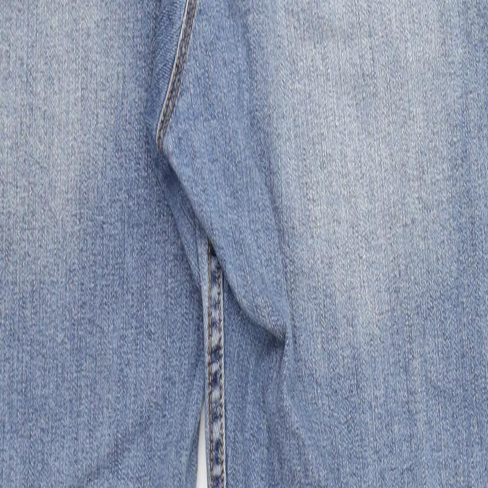 H&M Womens Blue  Cotton Straight Jeans Size 14 L30 in Regular