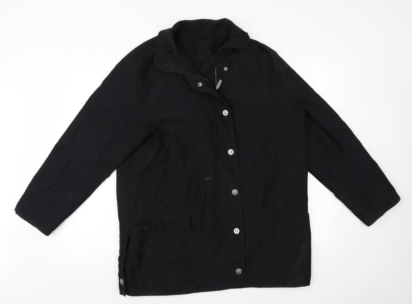 Preworn Womens Black   Overcoat Jacket Size 14