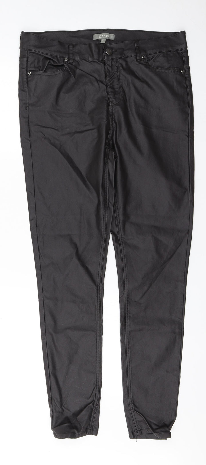 Oasis Womens Brown  Viscose Trousers  Size 16 L28 in Regular