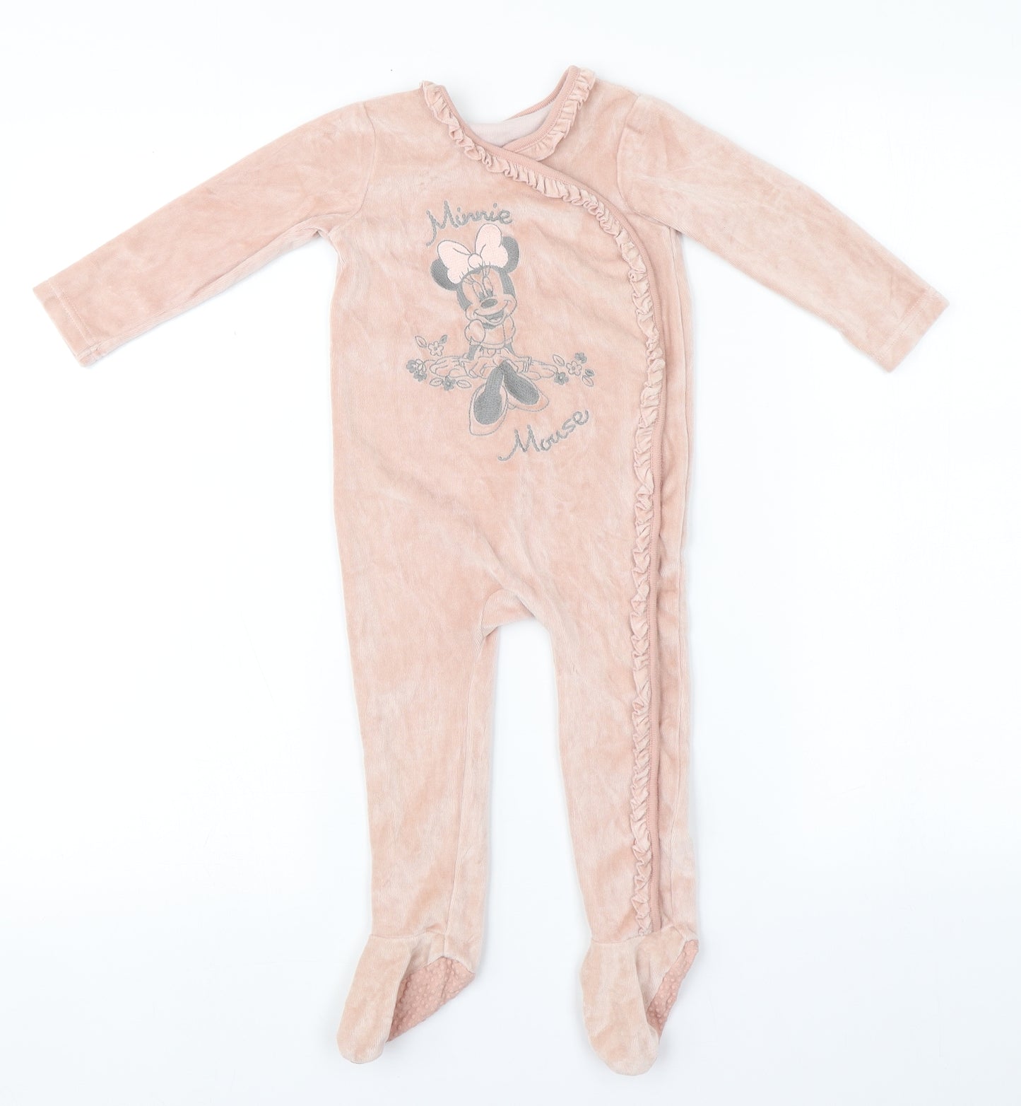 Disney Girls Beige  Cotton Babygrow One-Piece Size 12-18 Months   - Minnie Mouse