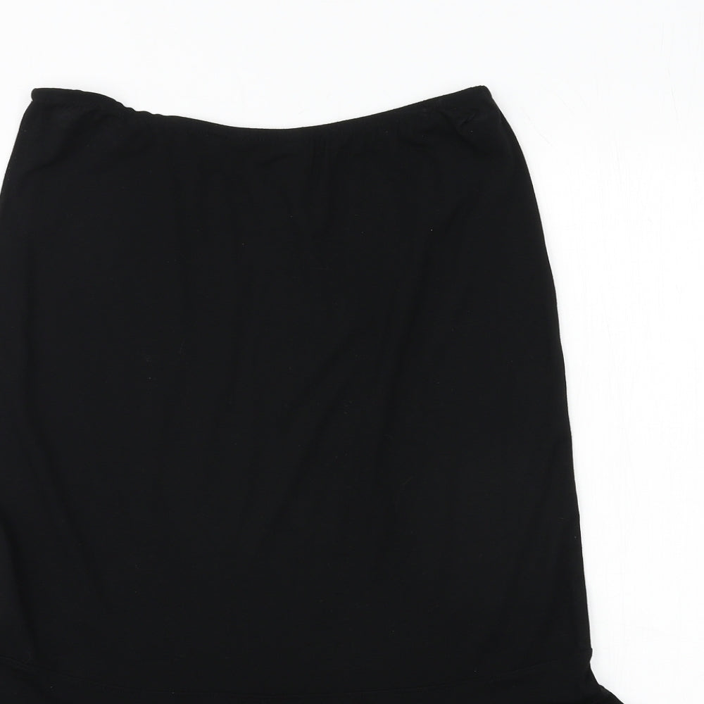 Preworn Womens Black  Viscose Straight & Pencil Skirt Size 10